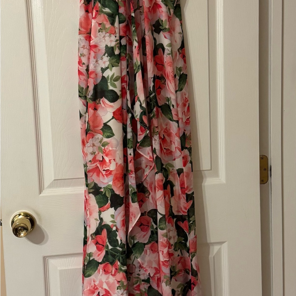 Calvin Klein Floral Prom Dress - Pink and Green